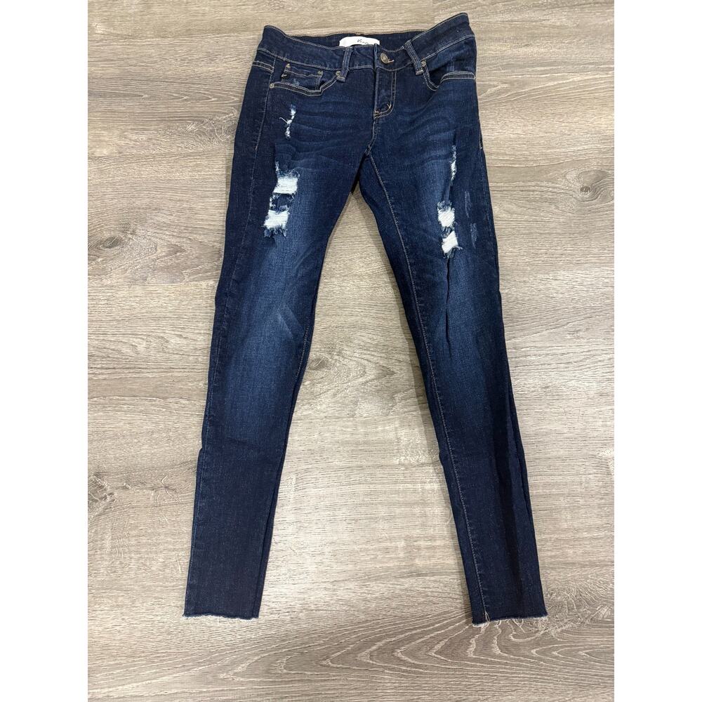 KanCan Estilo Women's Size 3/25 Medium Wash Denim Blue Jeans Distressed